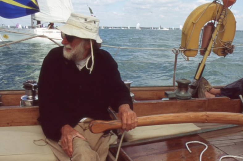 Don Street, Jr. at the helm of Iolaire