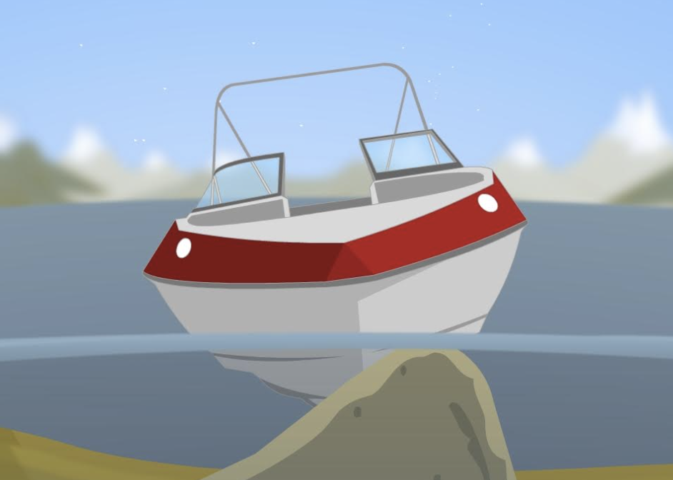 Running aground, Boating error, boating safety, boating care, boater tips