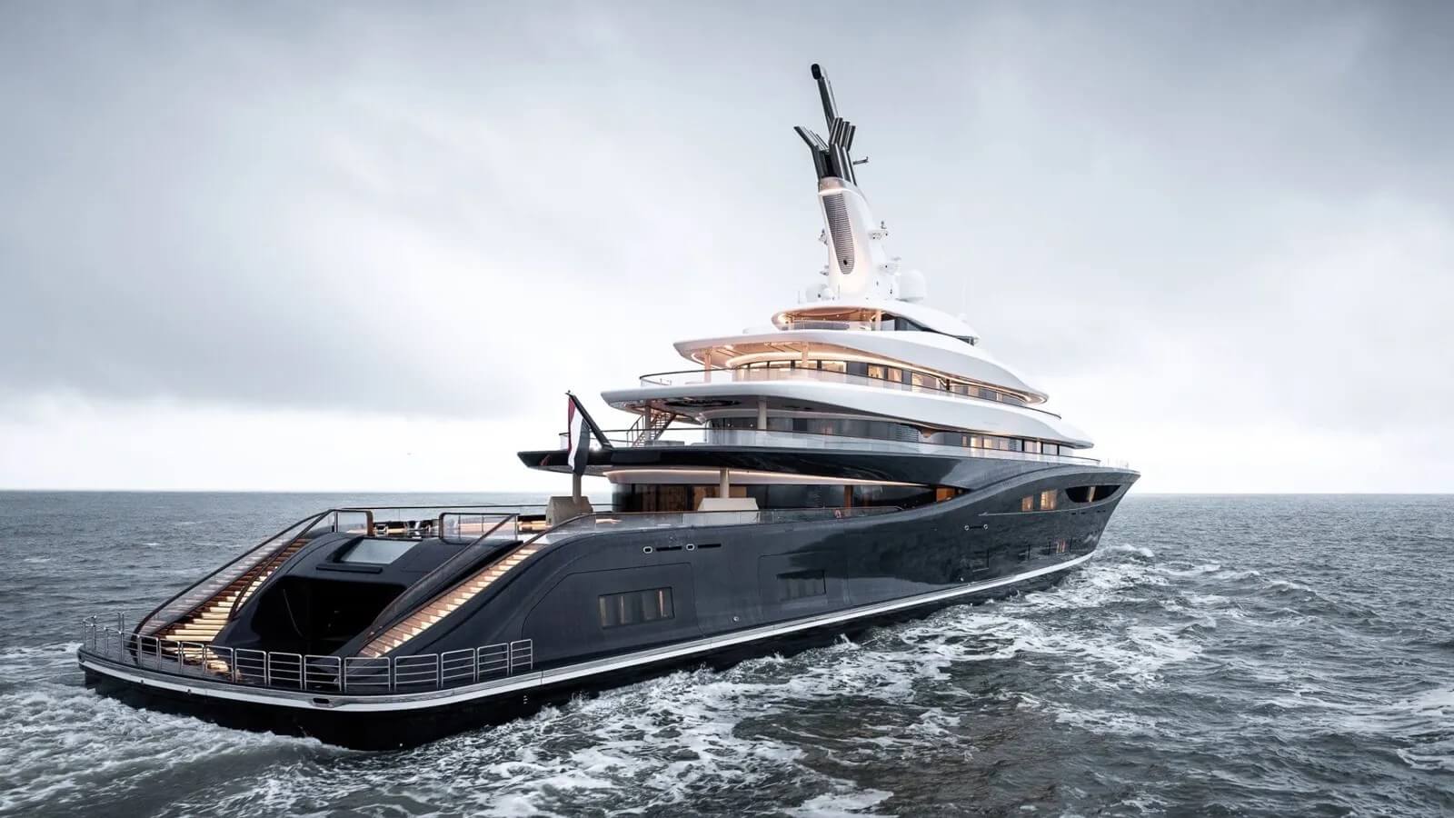 118.8-metre Project 821, the world's first hydrogen fuel-cell-powered superyacht