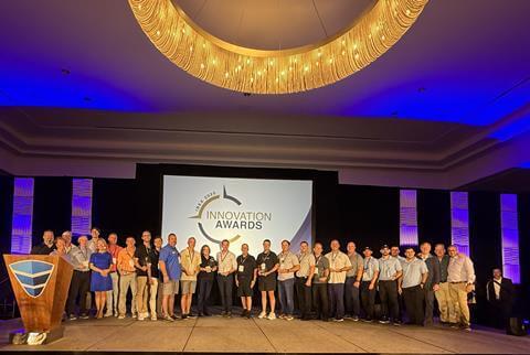 The winners of the 2025 IBEX Innovation Awards on stage in Tampa