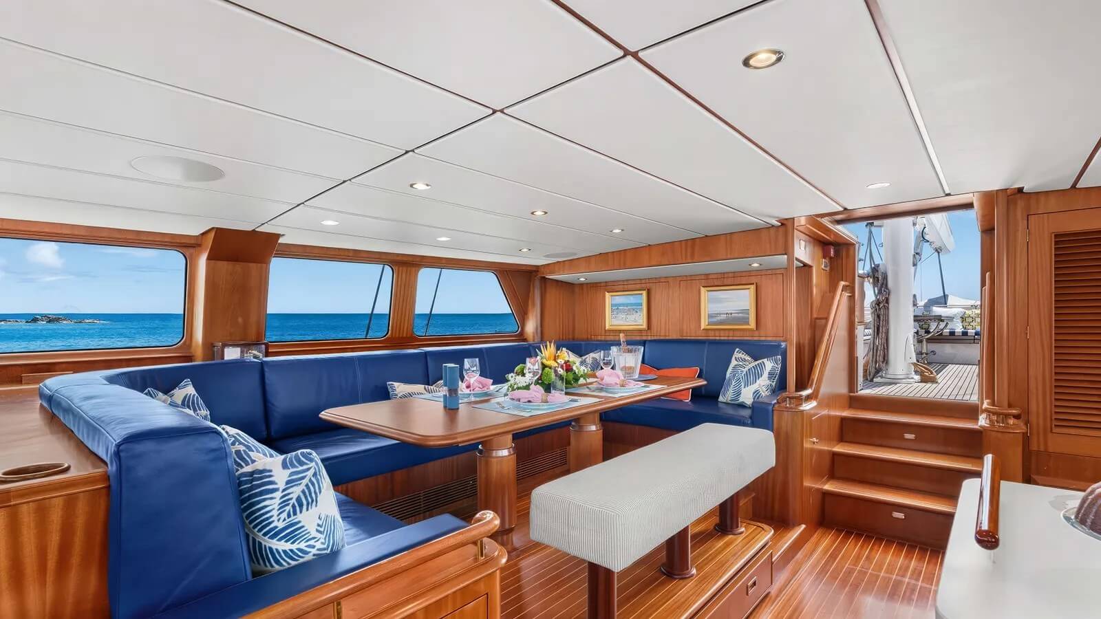 Dining area of sailing yacht Abide