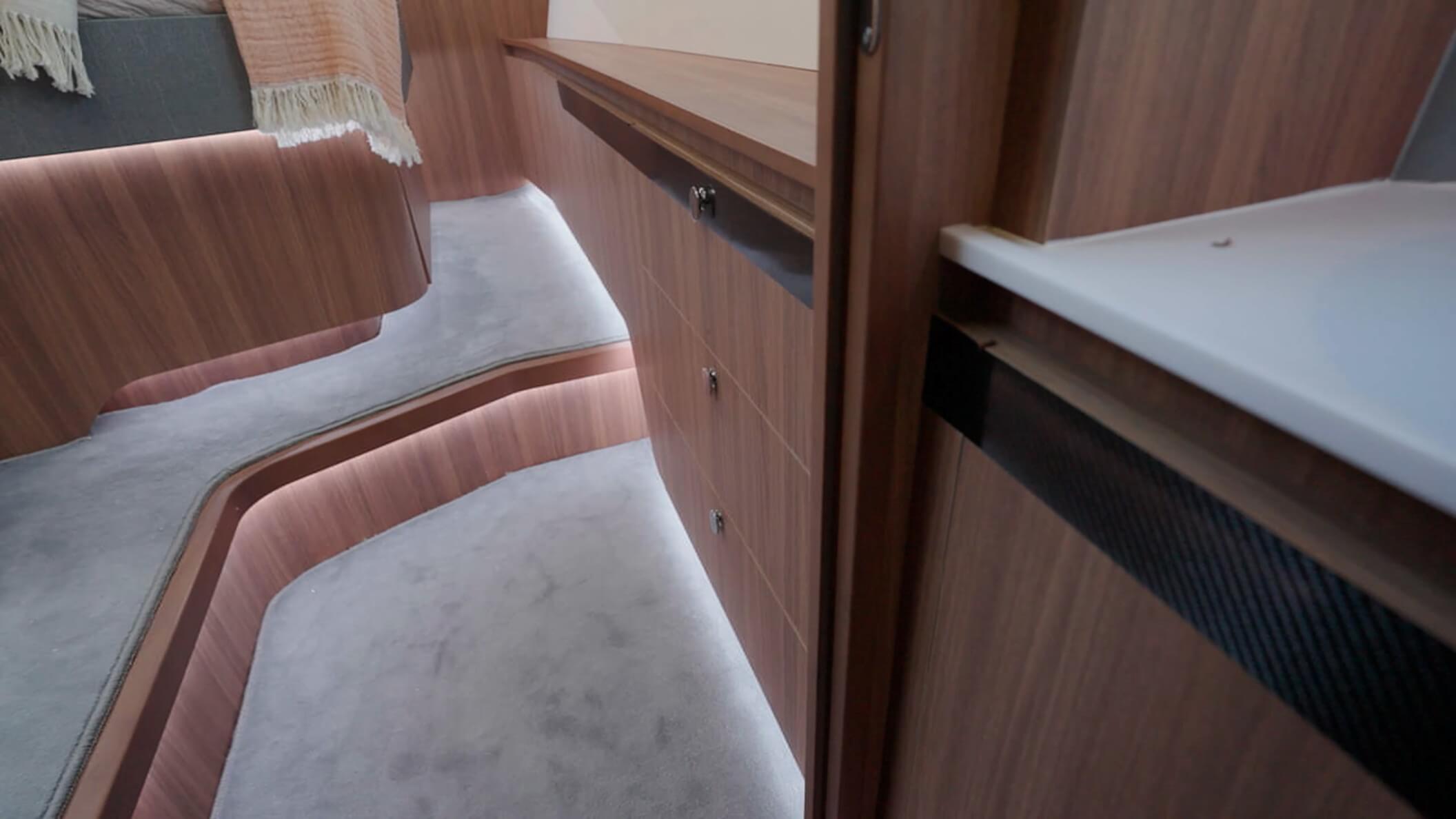 Aquila 46 Coupe Power Catamaran additional cabin storage