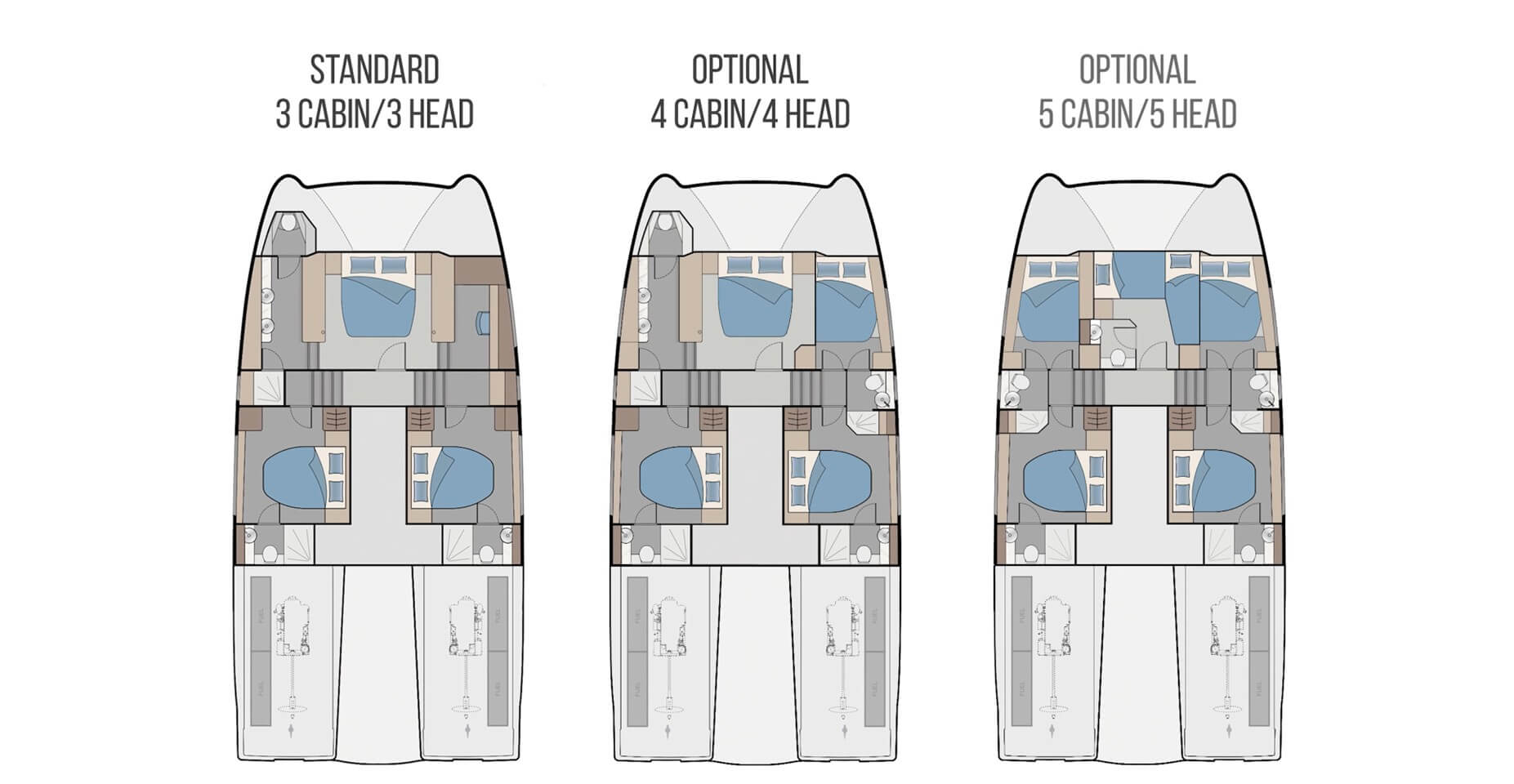 Aquila 46 Powercat layouts