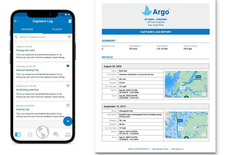 Argo captain's log report