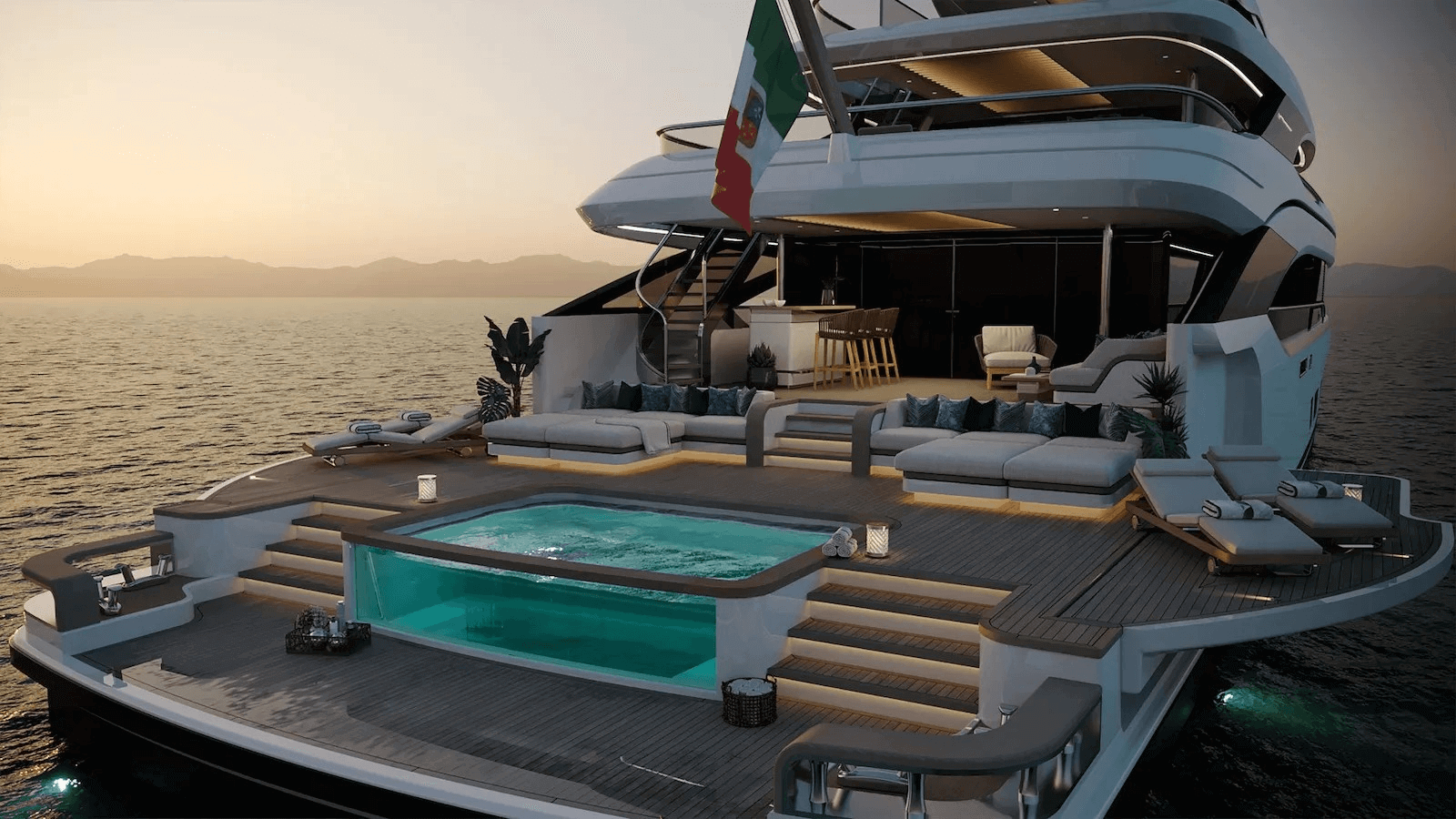 Superyacht Iryna pool