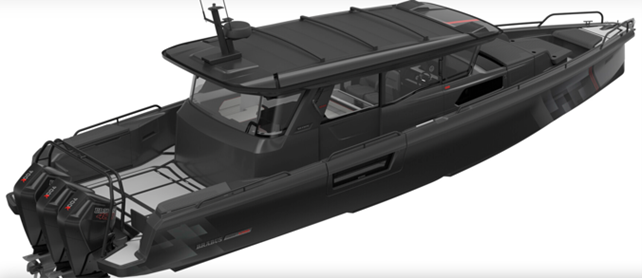 Axopar Brabus Shadow 1200 cabin is large and can comfortably seat a large family