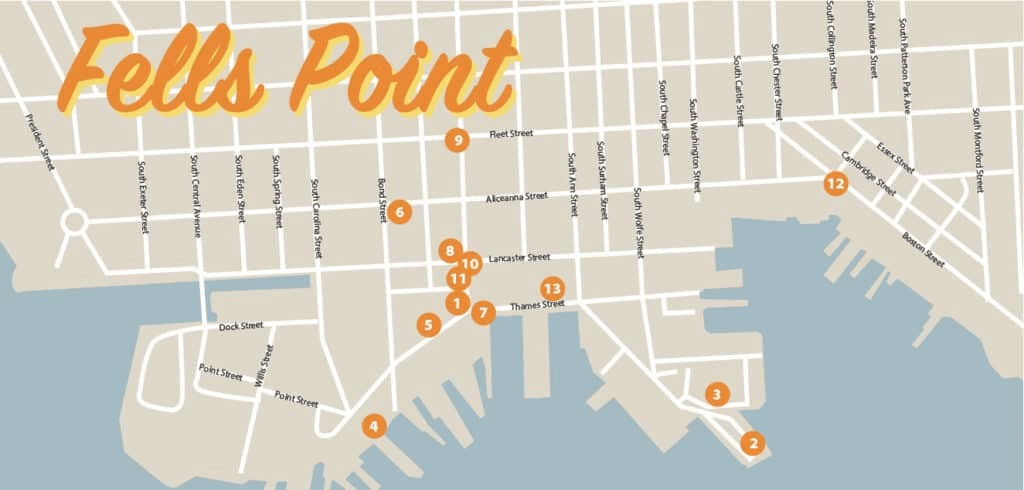 Baltimore, Maryland - Fells Point map