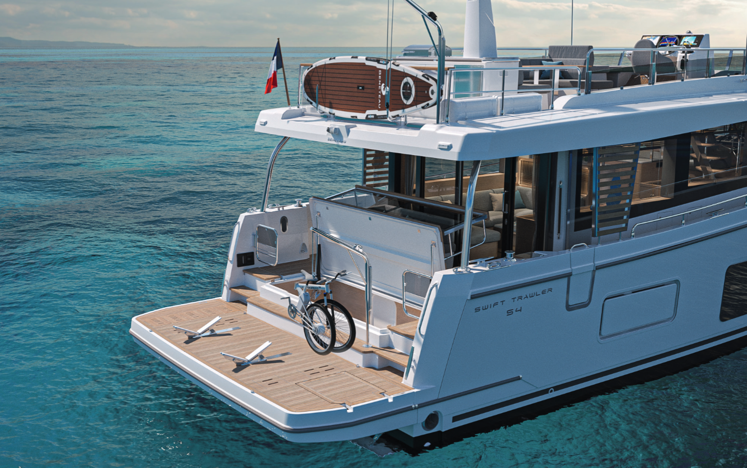 Beneteau Swift Trawler 54 swim platform