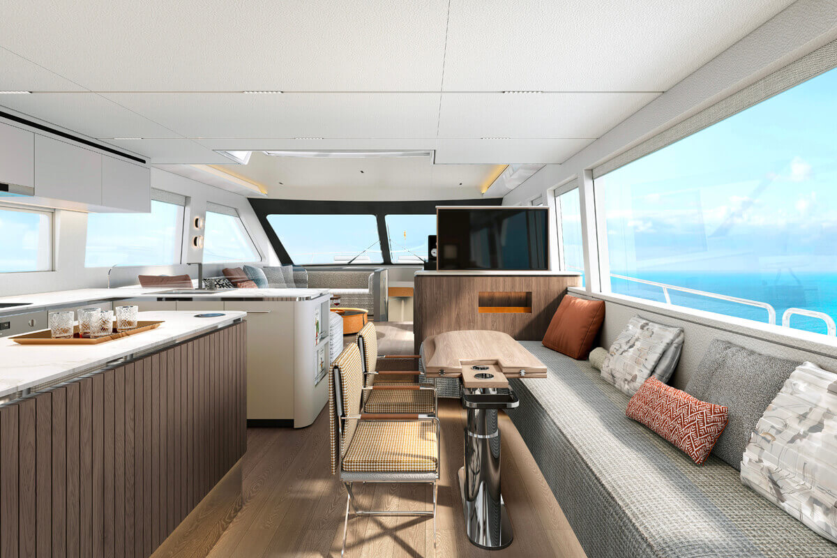 CL Yachts CLB65 SUV interior with refined furnishings and neutral tones.