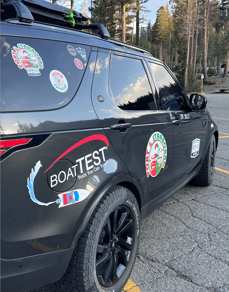 Capt. Shelley and Capt. Lou Clark at Rebelle Rally, BoatTEST sponsored