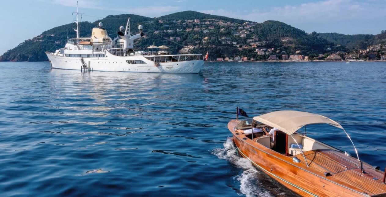 Charter yacht Christina O and tender