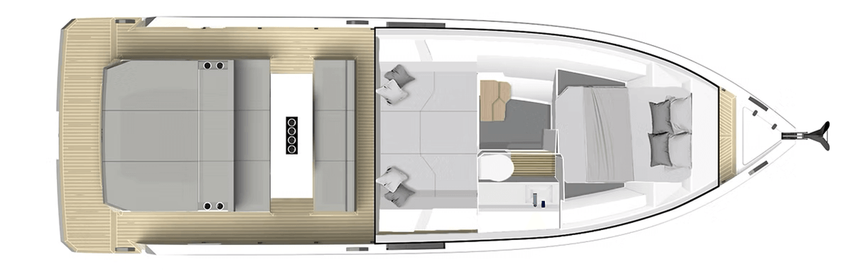 De Antonio D32 Open stateroom layout