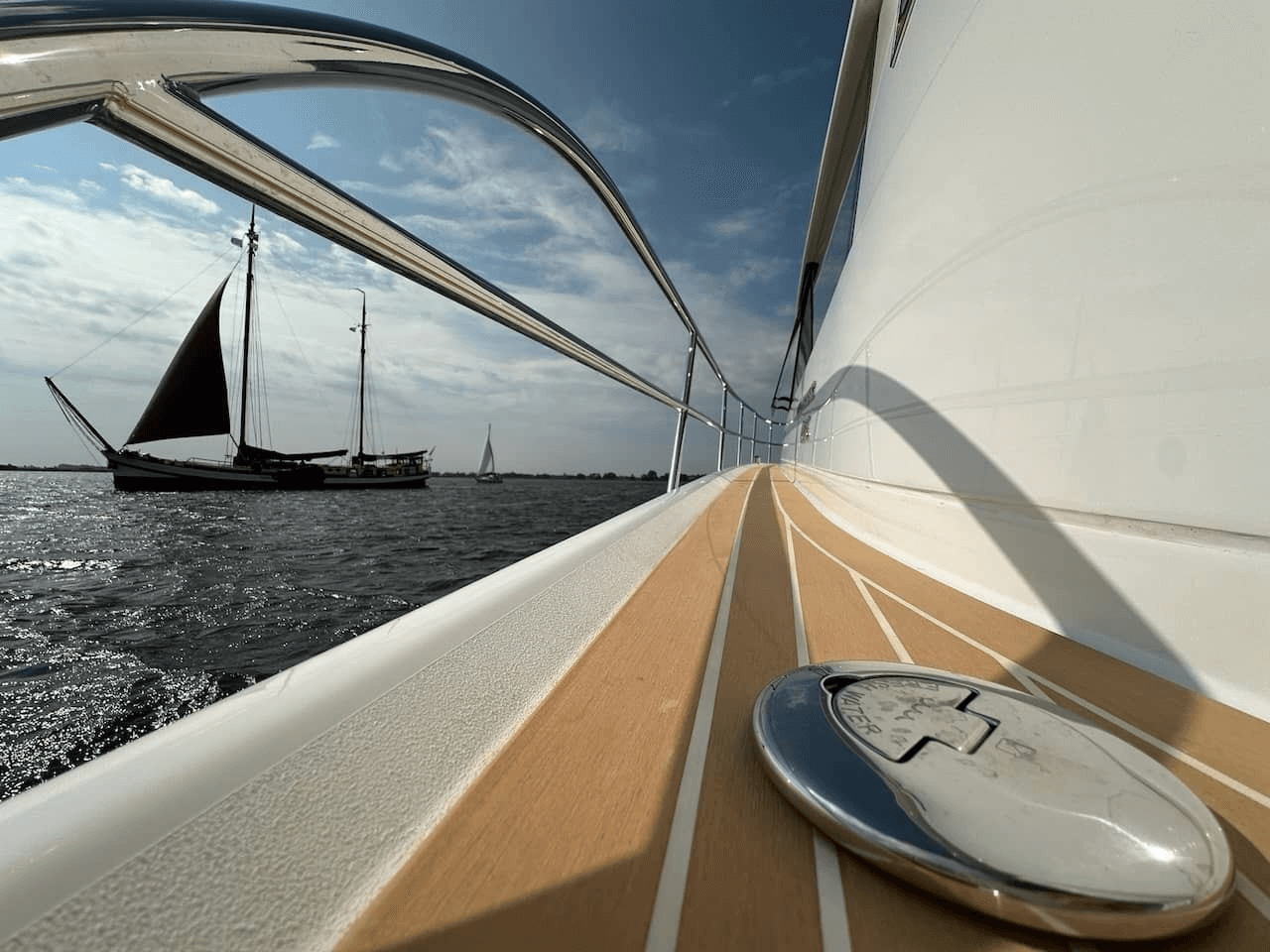 Typical Dutch traffic in the Princess Margriet Canal, near Gronigen