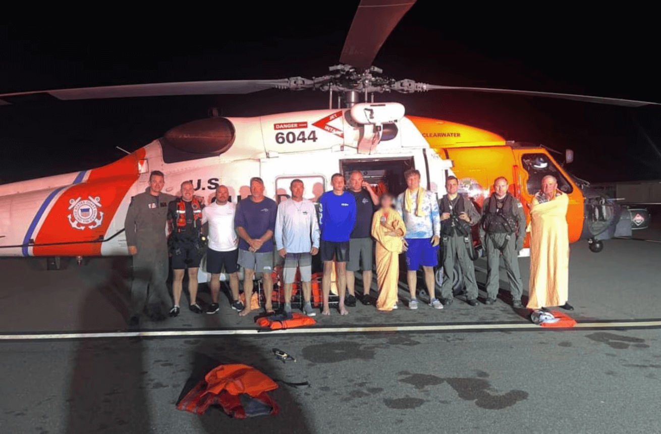 EPIRB and VHF Radio Save 8 35-Miles Offshore - 8 survivors and the USCG heroes