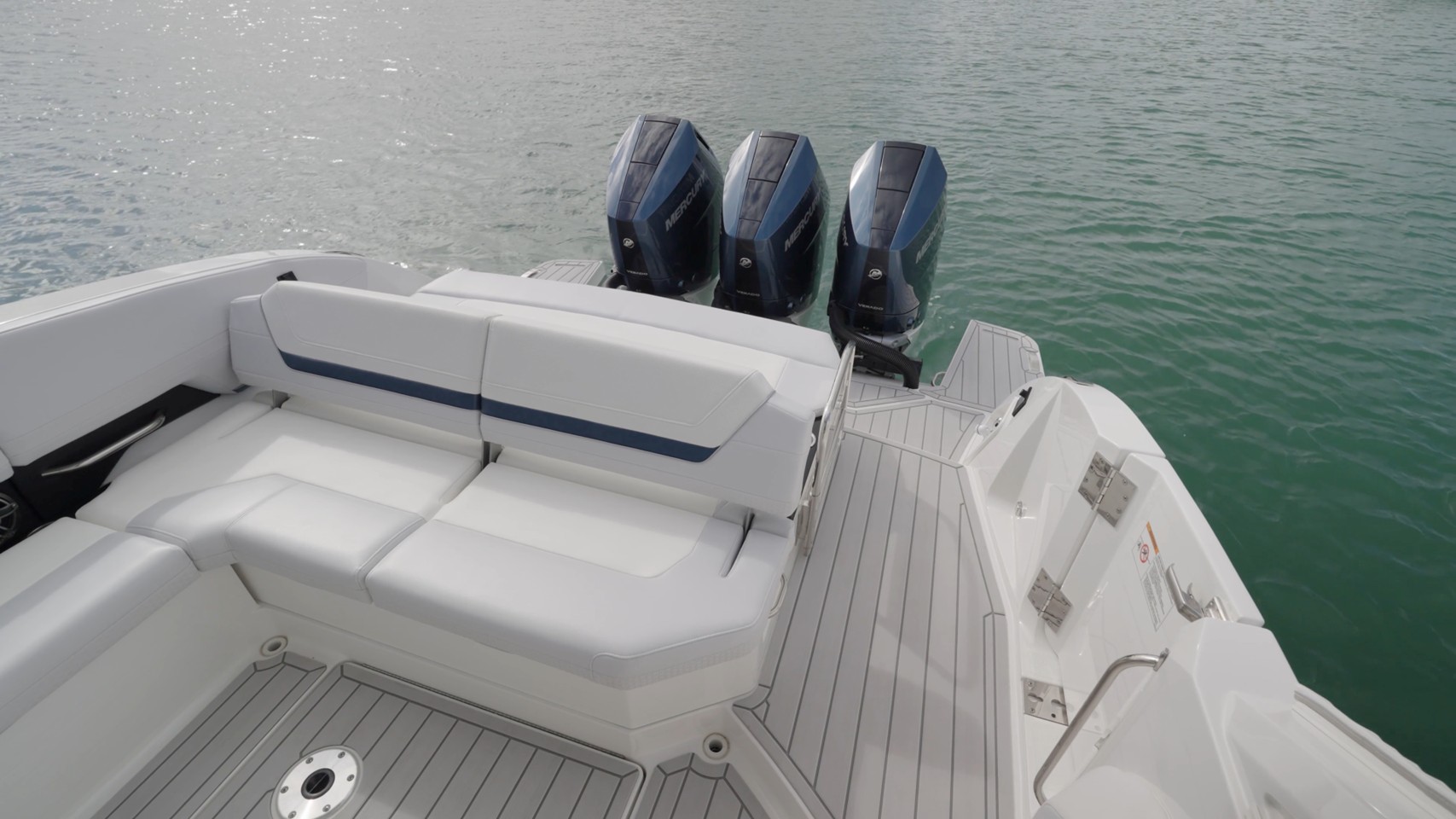 Formula 360 CBR aft seatbacks can flip forward or back 