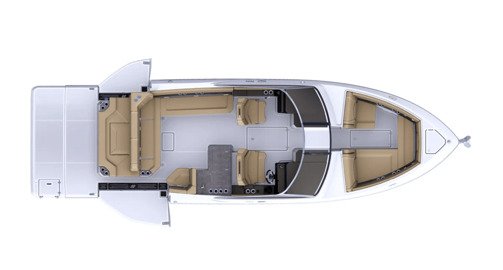 Four Winns H33 Upholstery and gel coating is available in multiple colors