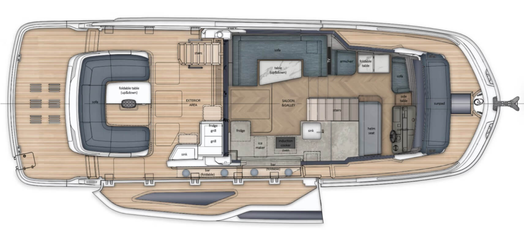 Galeon 430 EXP layout
