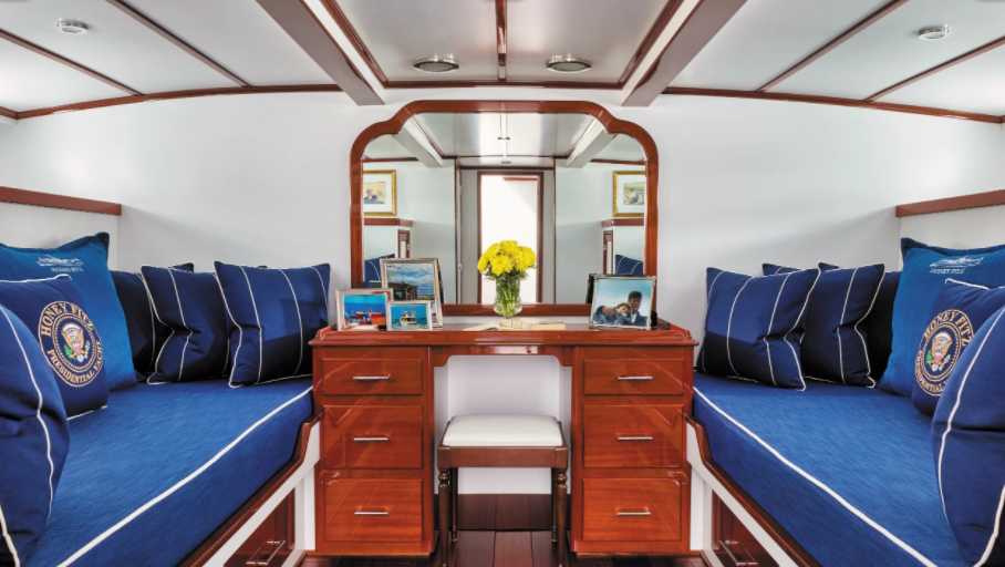Honey Fitz - Ex-Presidential Yacht JFK cabin lounging