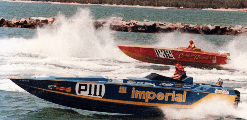 Imperial and Surface Grinder hydroplaning boats