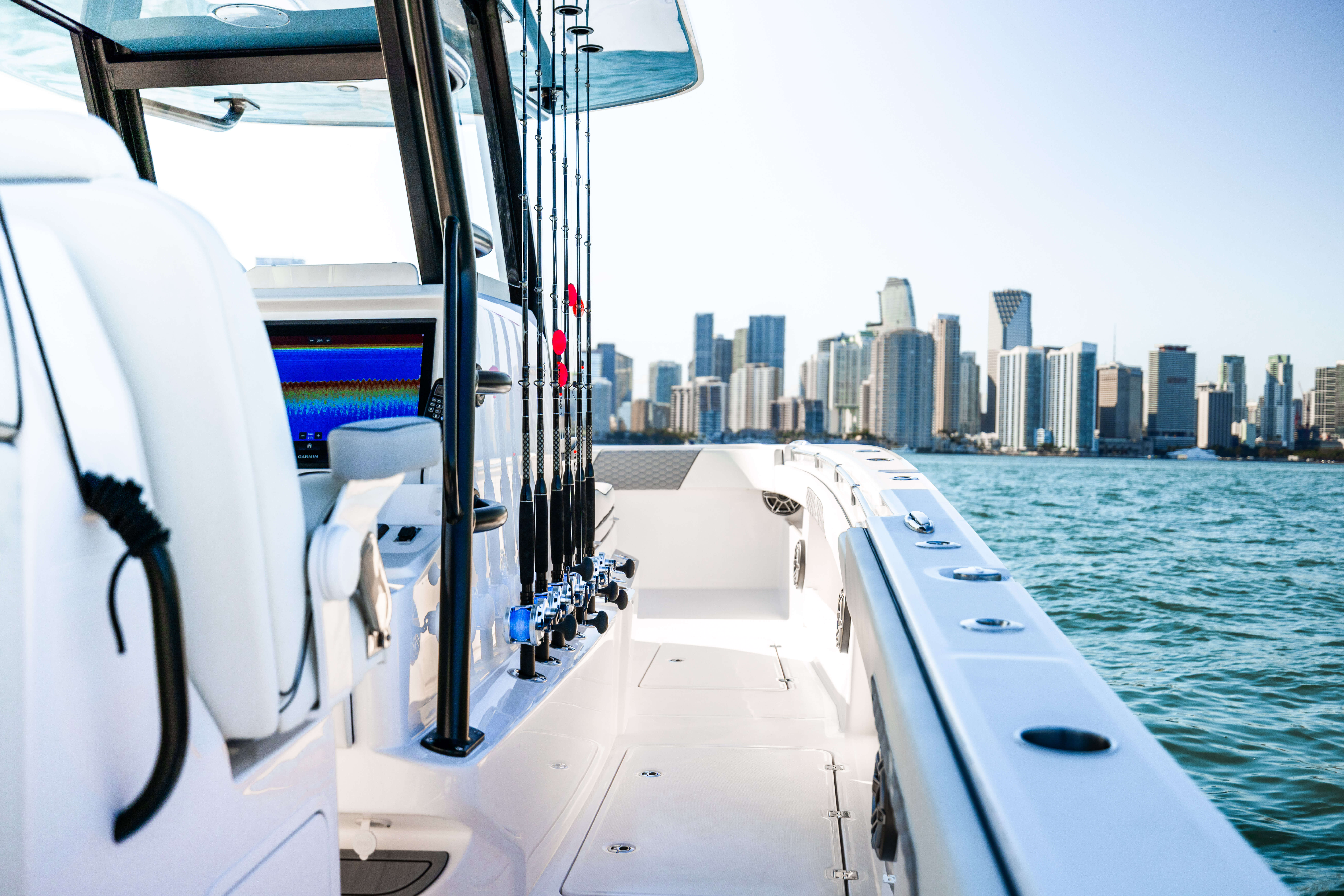 Invincible Boats 36' Catamaran rod holders