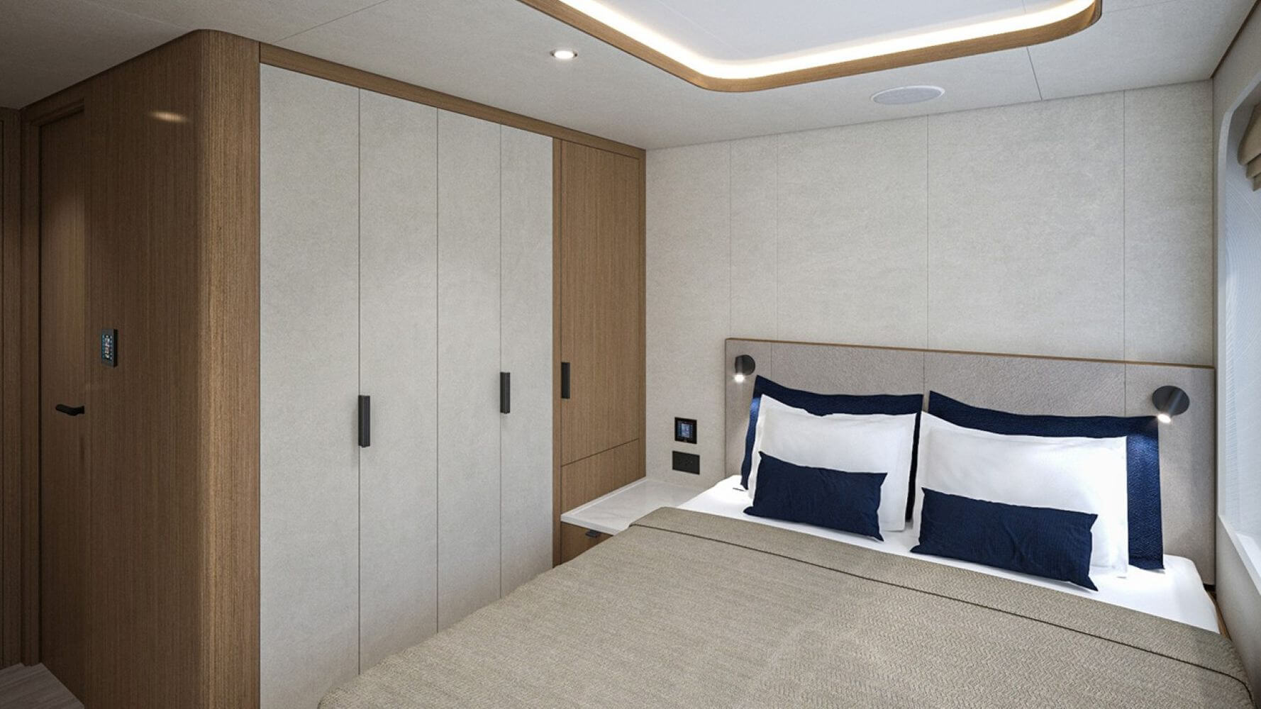 Lazzara LPC 300 guest stateroom with full length closets