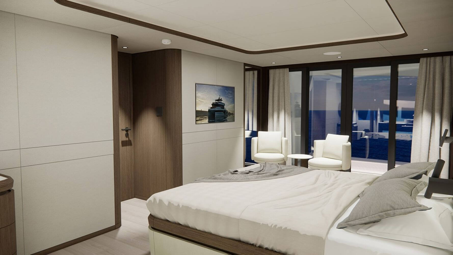 Lazzara LPC 300 full-beam owner's stateroom