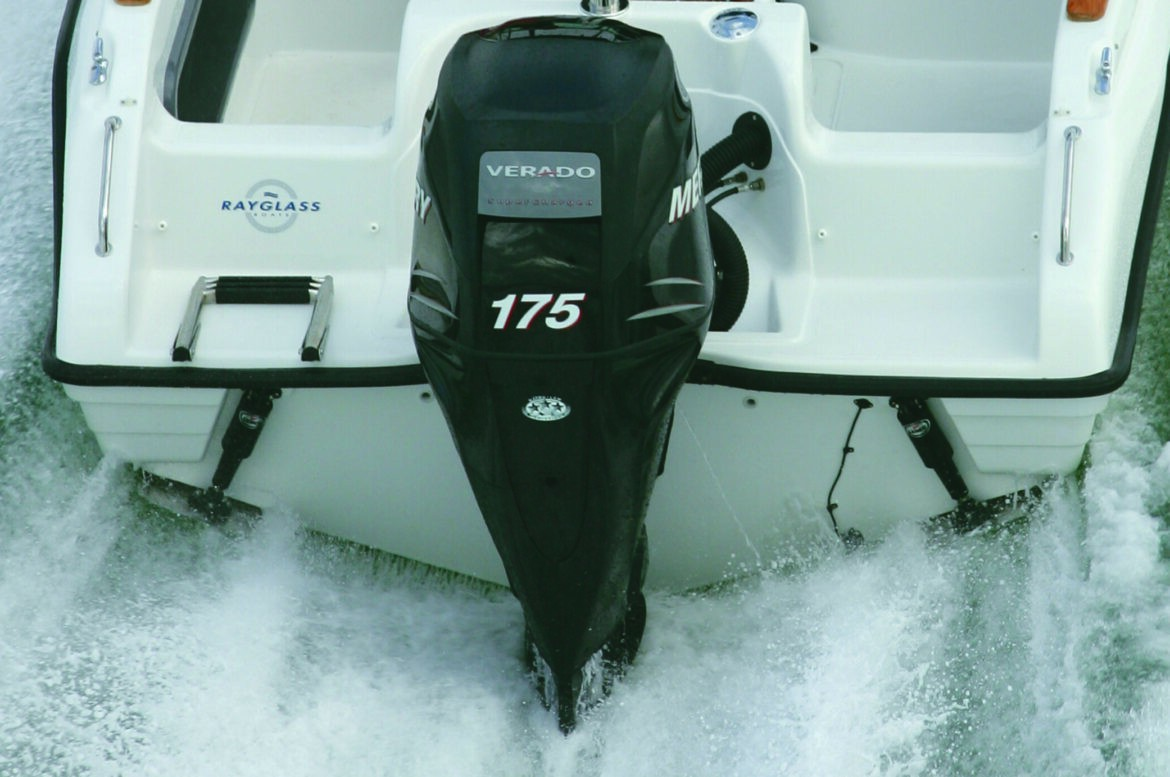 Boat with Lenco trim tab system