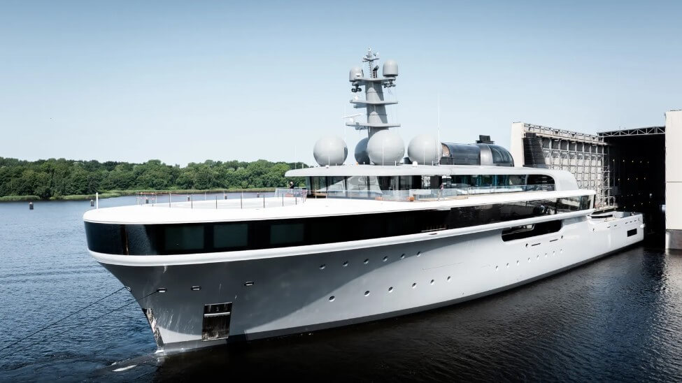 Lürssen 114m superyacht Cosmos on the water