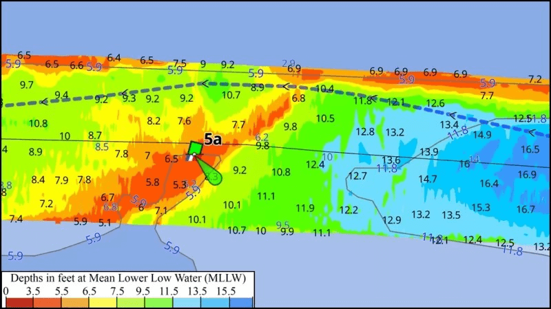 South on the ICW - MM 208.8 Peletier Creek depths