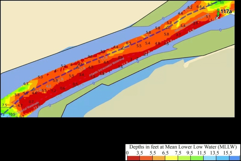 South on the ICW - MM 460.3 Isle of Palms depths