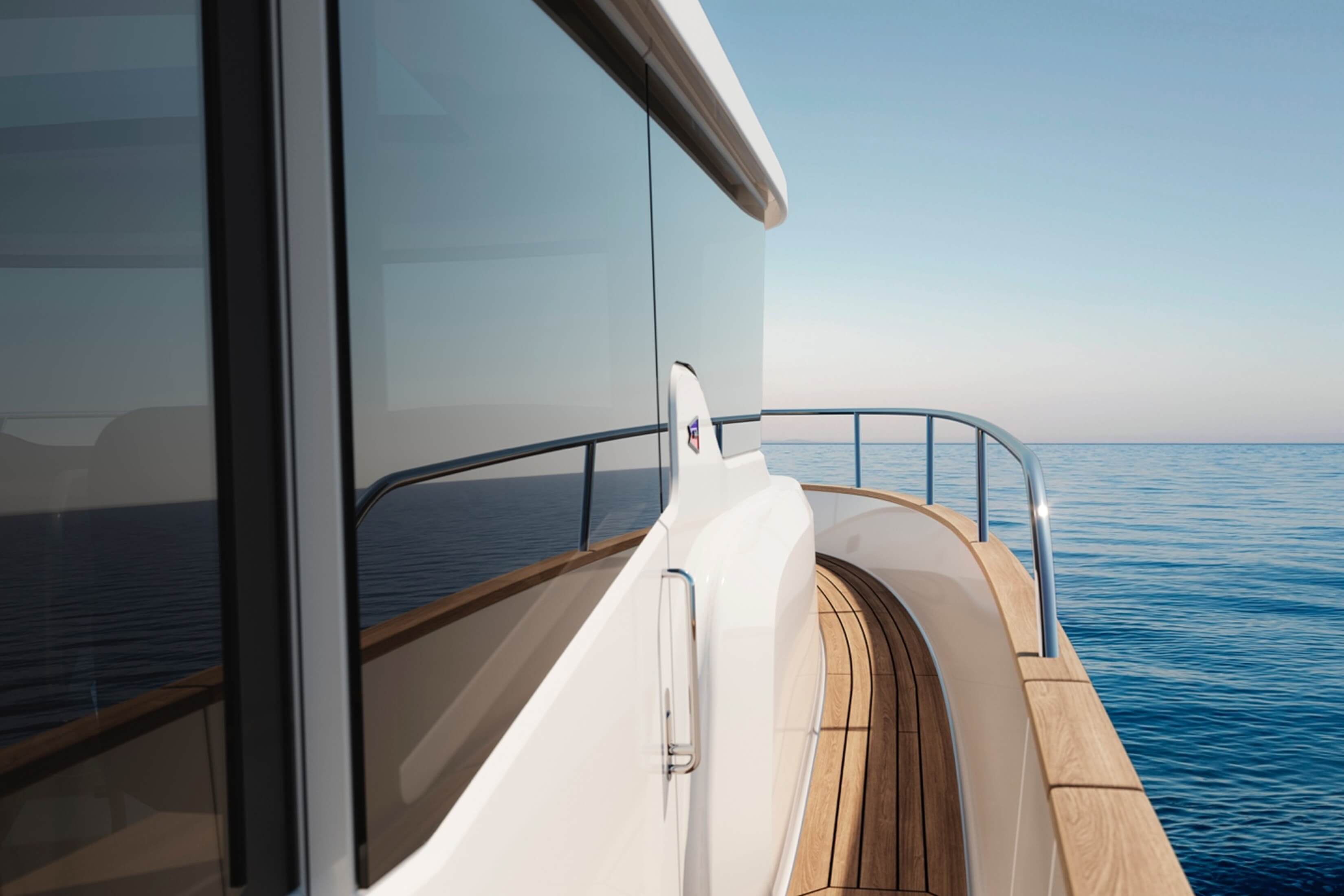 Nimbus 495 Flybridge starboard walkway
