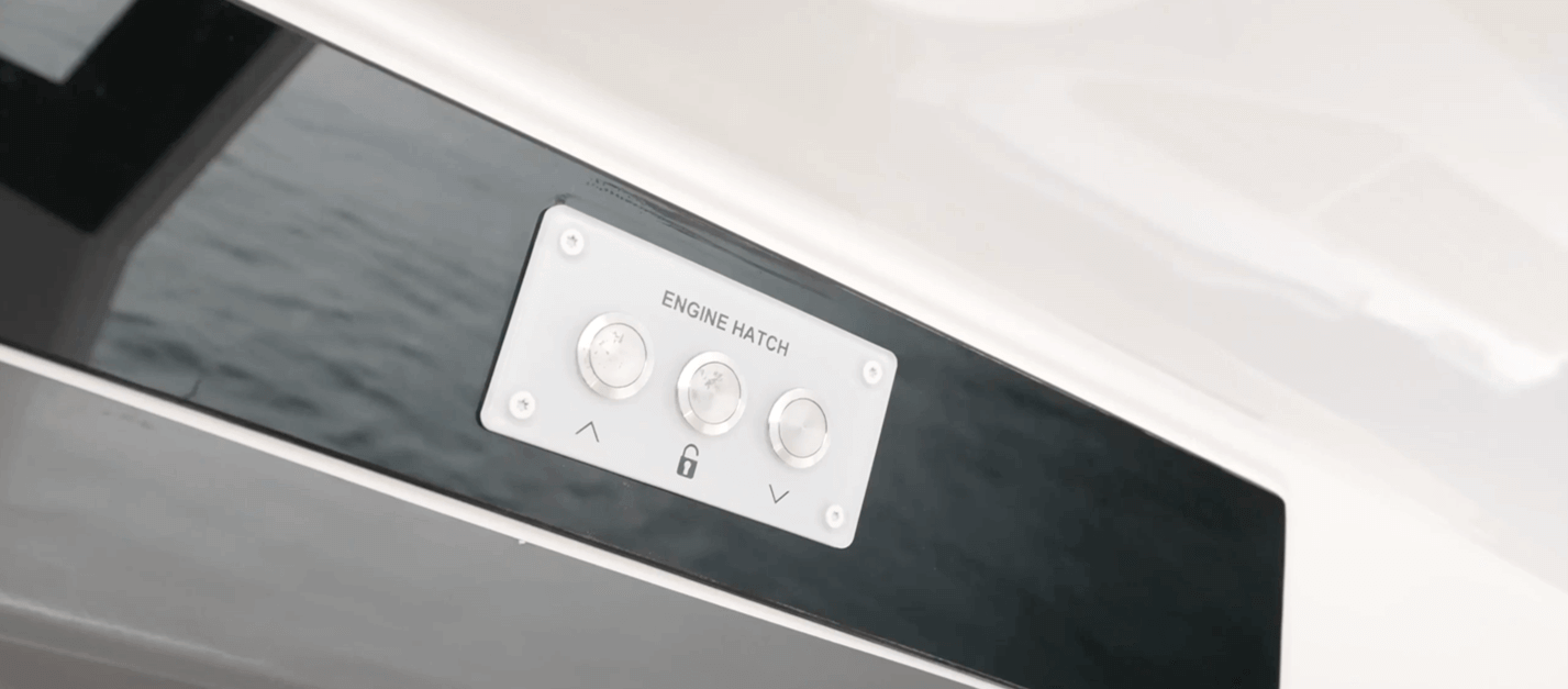 Nimbus W11 controls to open engine hatch