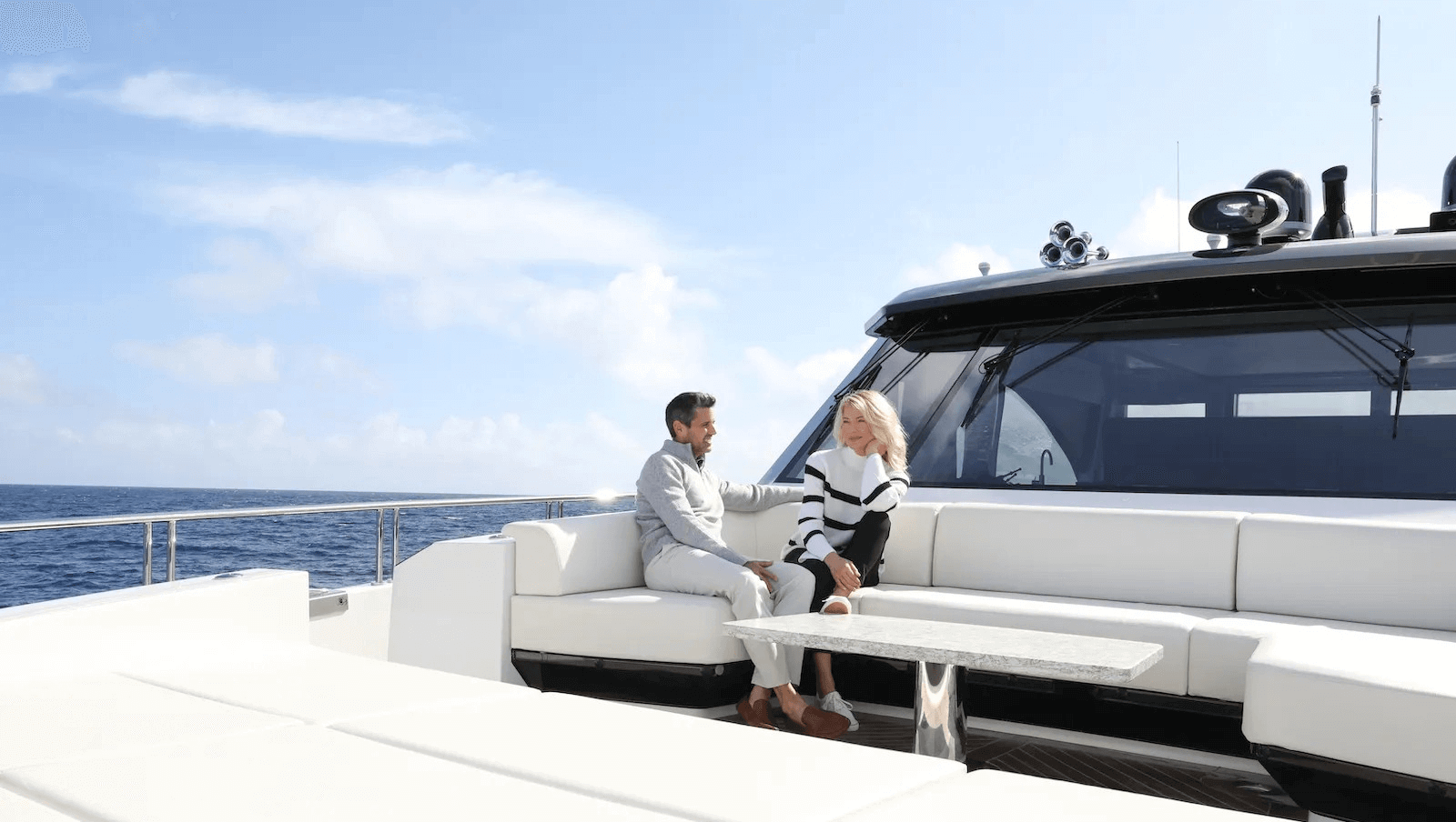 Ocean Alexander 32m explorer outdoor lounge area