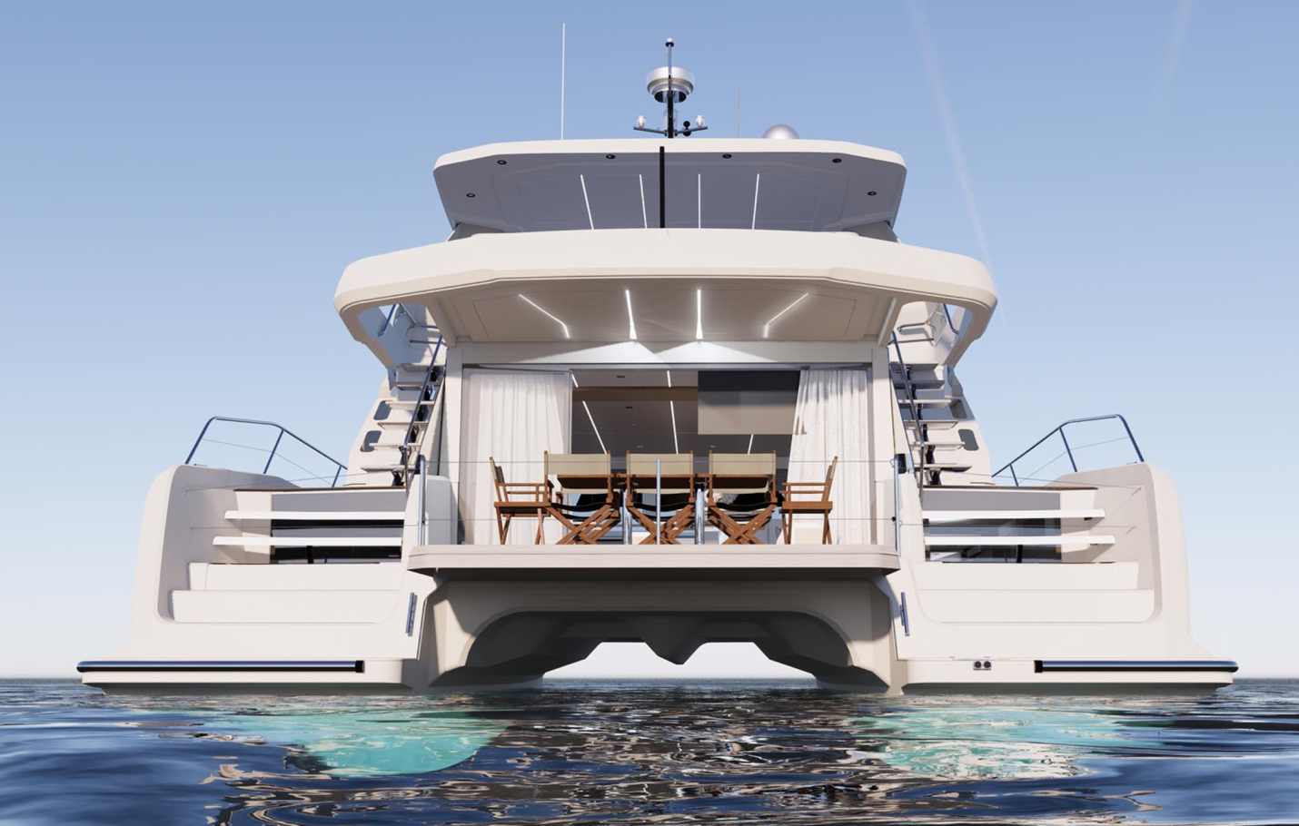 The Omaya 50 has an 8.4 m beam, providing impressive social zones and accommodations as well as the promise of stability much greater than monohulls of similar LOA.