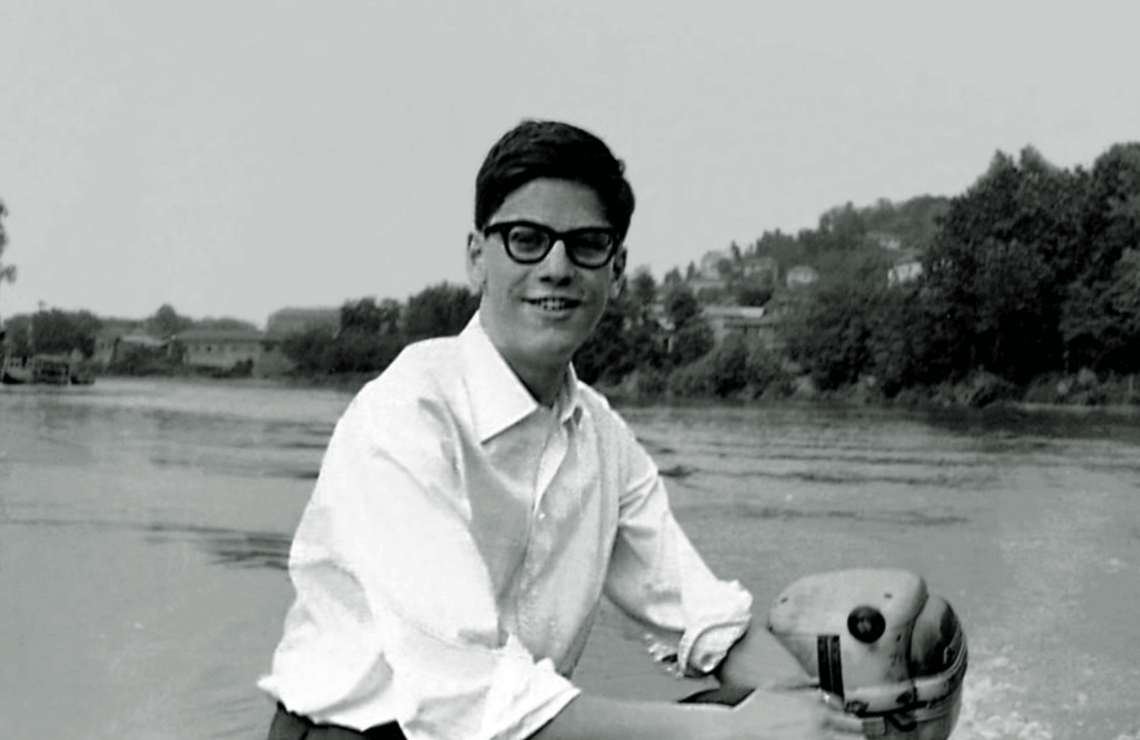 Paolo Vitelli as a young boy vacationing on a lake in northern Italy