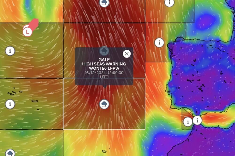 PredictWind weather alerts for enhanced safety at sea - gale high seas warning