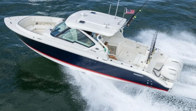 Pursuit DC 326 on the water