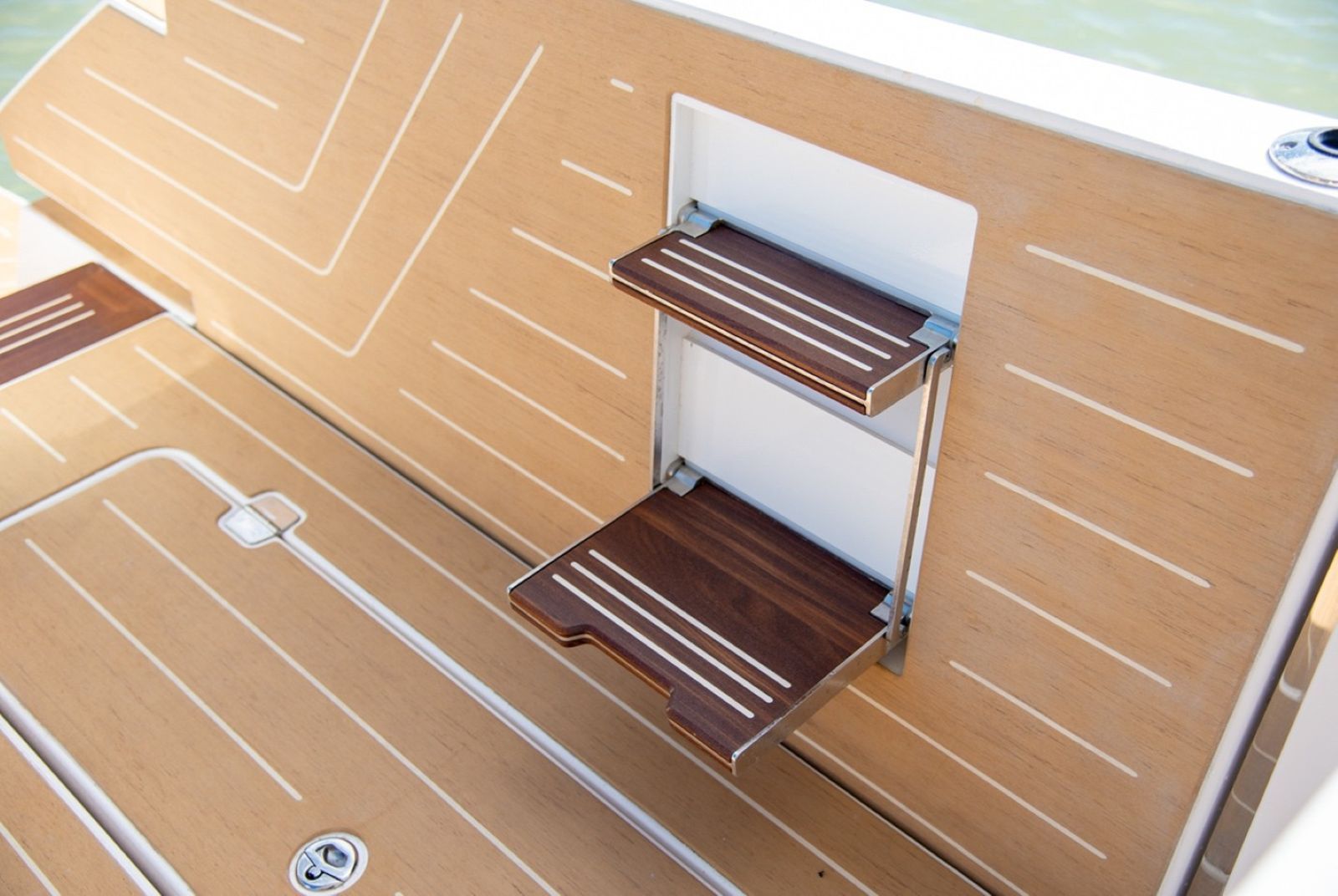 Regal LX43 fold down steps on the inside of the port terrace