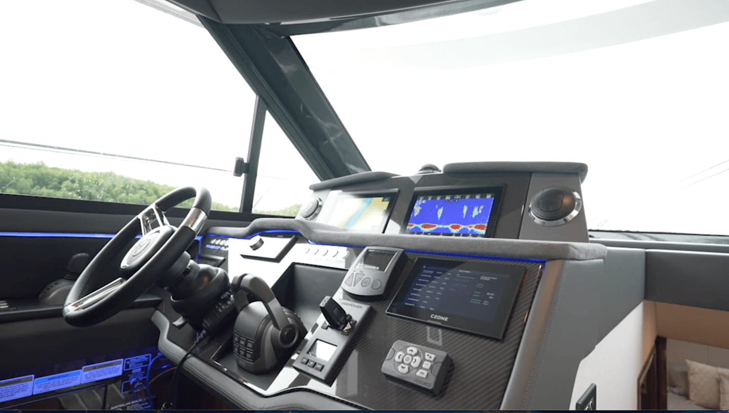 Helm Station of the Riviera 4600 Sport Yacht Platinum Edition