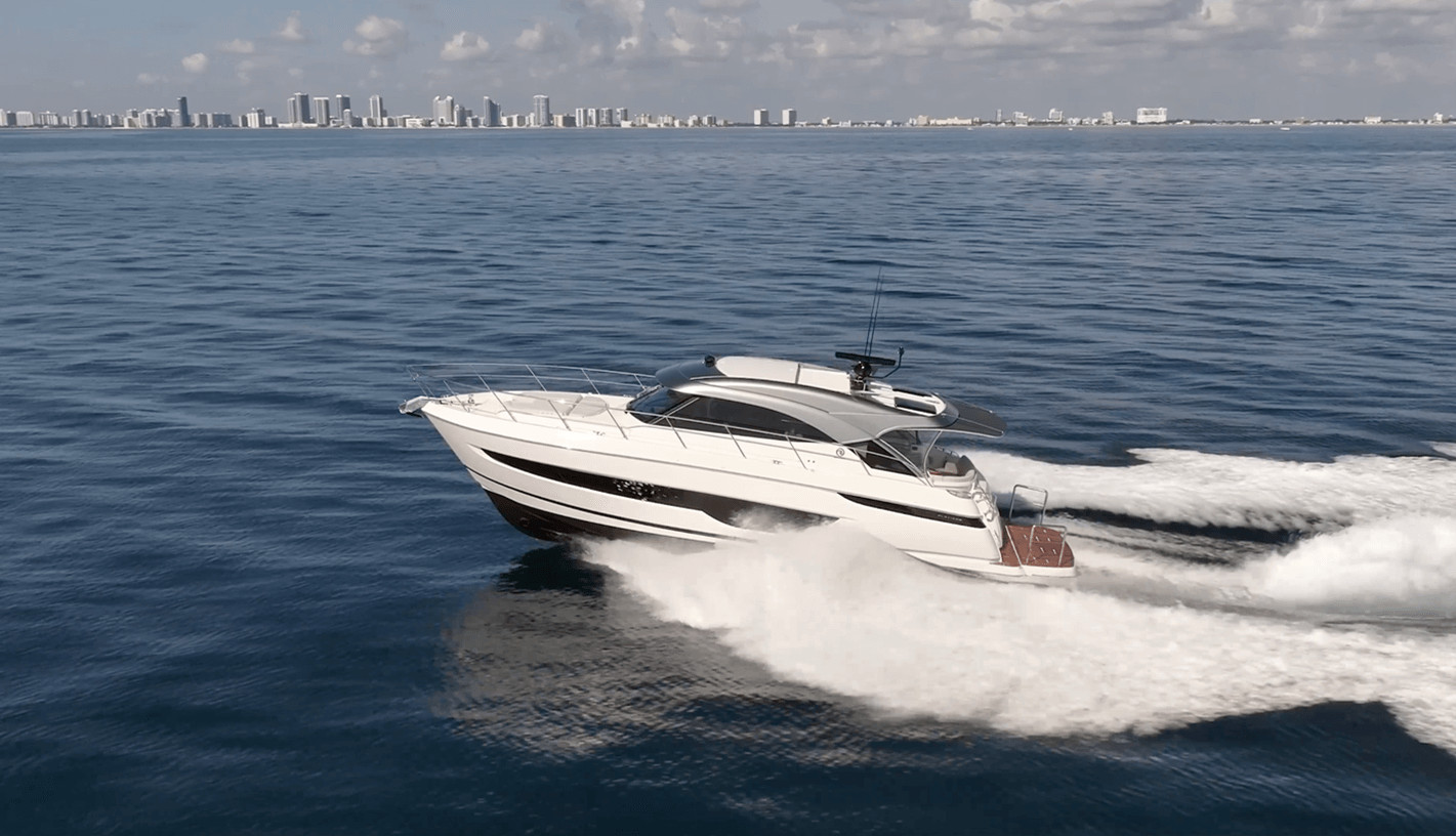 The Riviera 4600 underway off Fort Lauderdale in south Florida