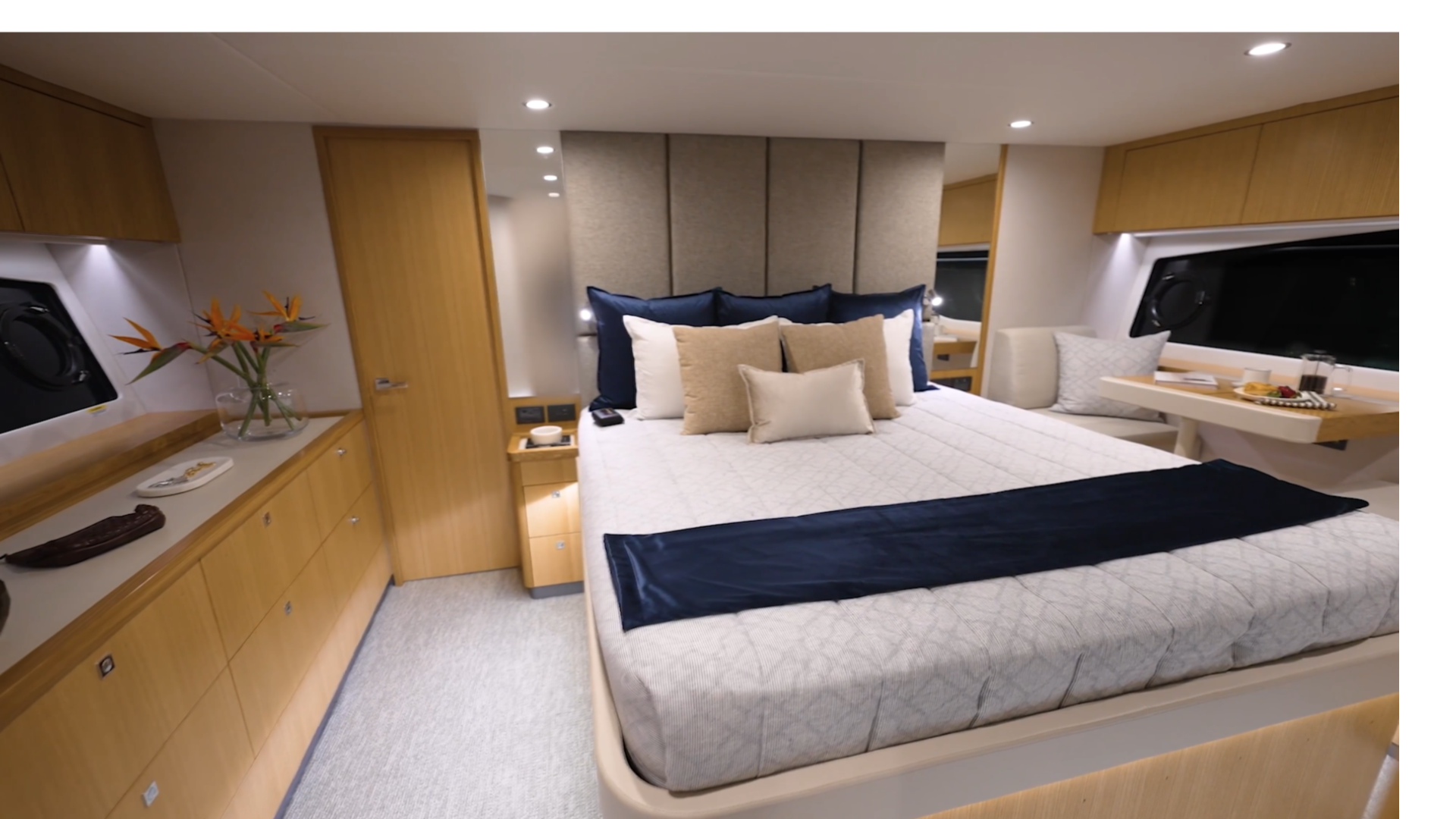 Riviera 58 SMY Riviera picture of the master in a yacht with the lighter wood option
