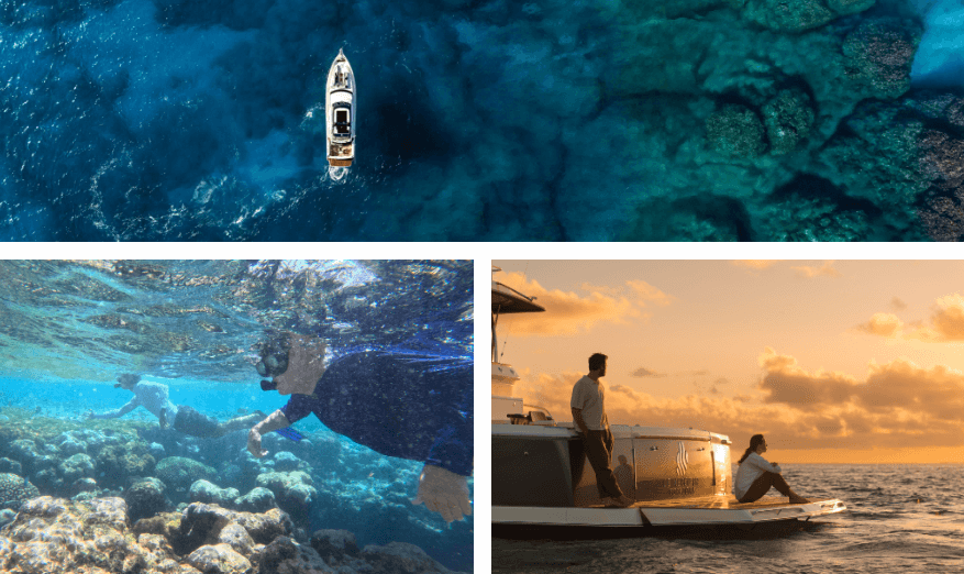 Snorkeling and relaxing by sunset in Mauritius