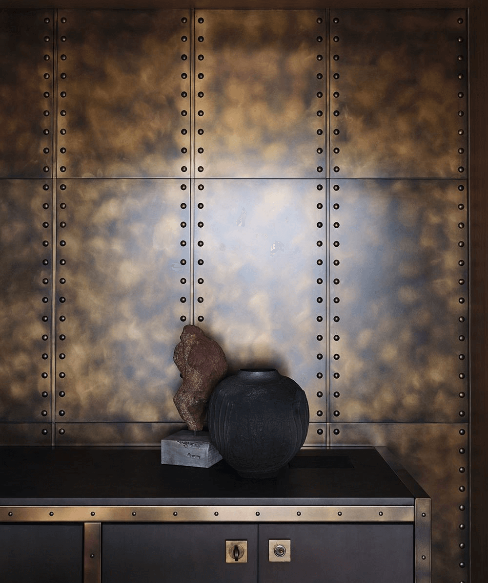 Rossinavi's 59m explorer yacht Akula riveted antique effect on the walls