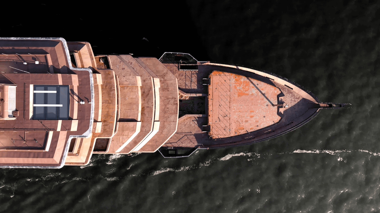 World's largest yacht - REV Ocean overhead view