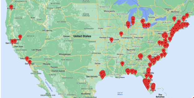 Map - SaferBoater has Certified Instructors Nationwide 