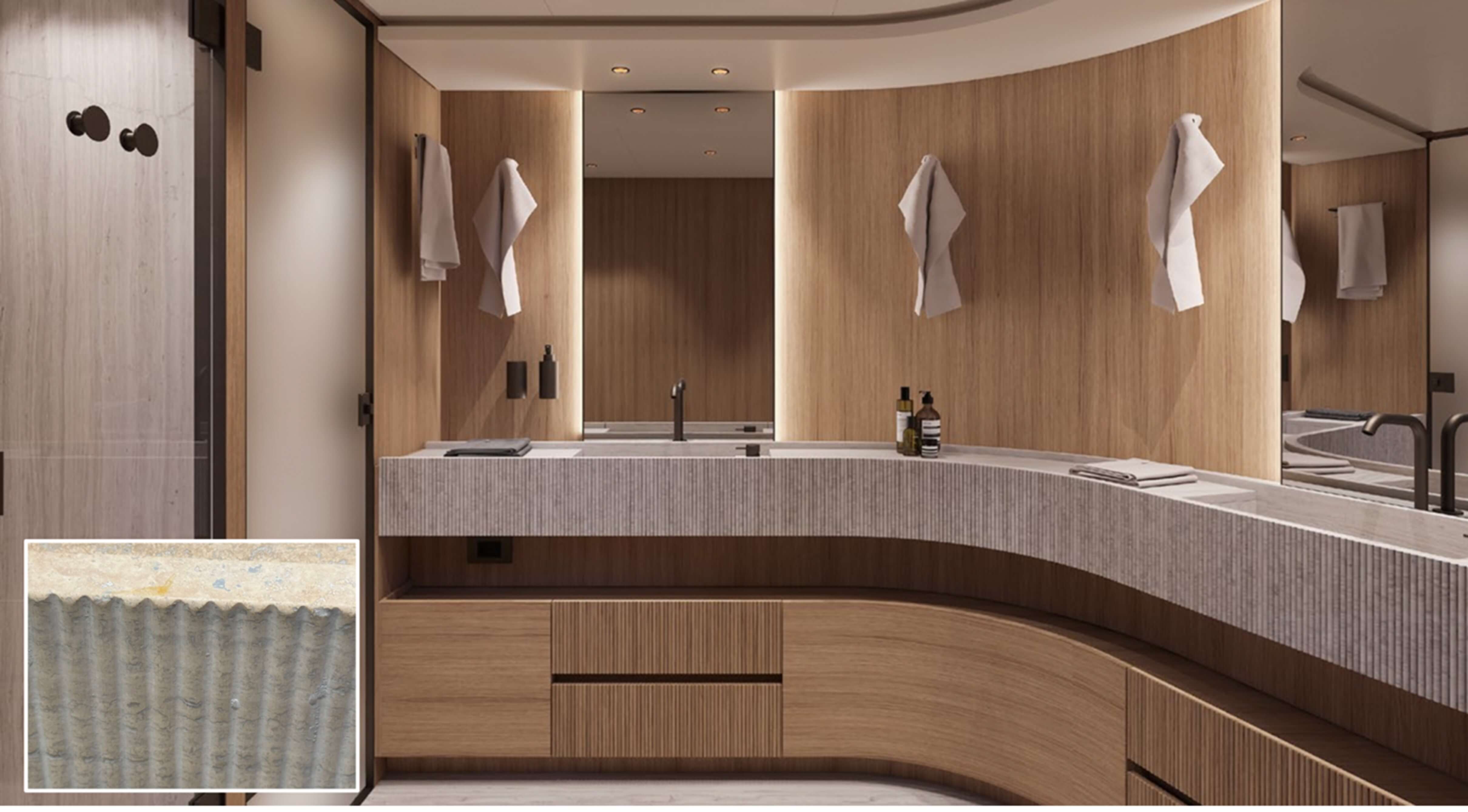 Sanlorenzo SD90 master cabinetry