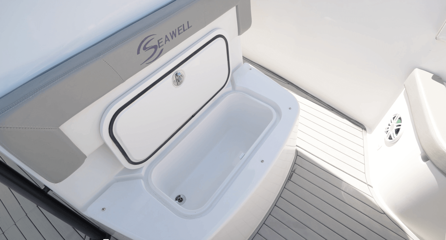 Seawell 290CC bench seat with storage unit