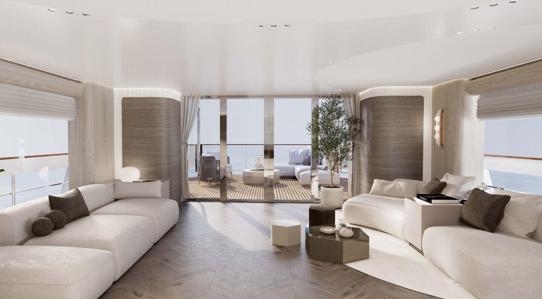 Sirena 118 superyacht living space