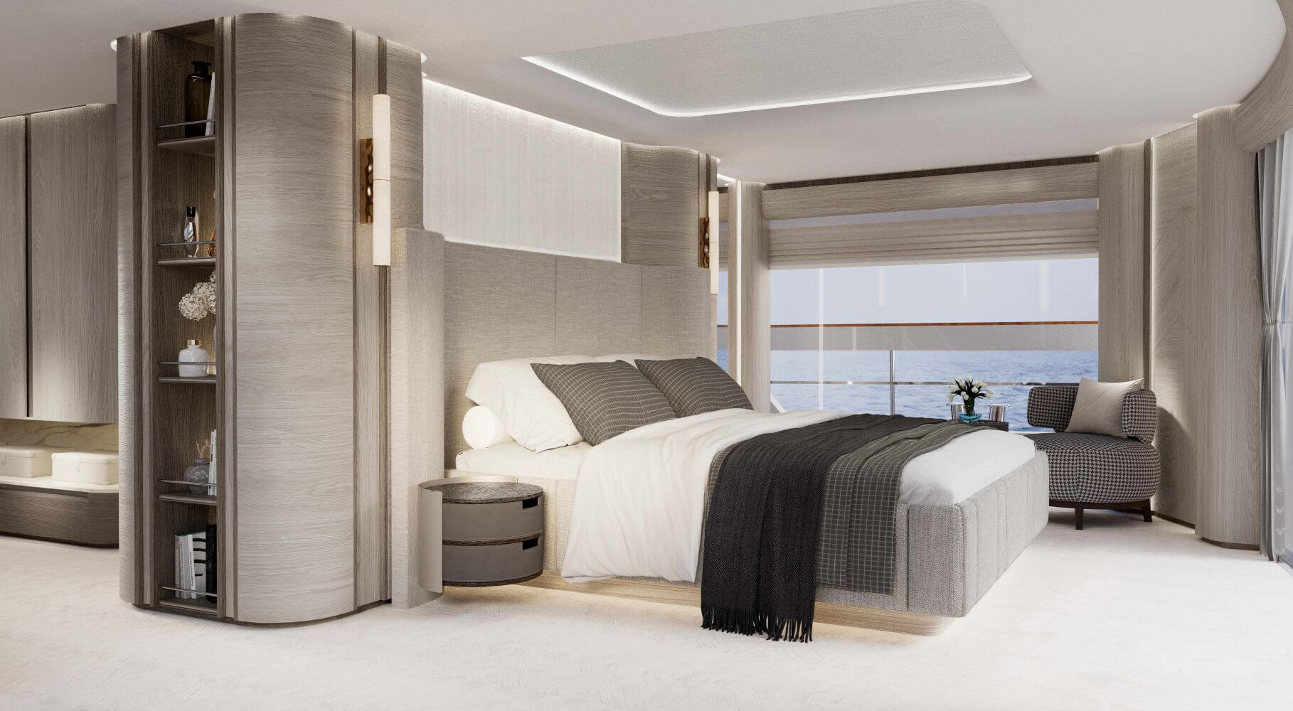 Sirena 118 superyacht owner's stateroom
