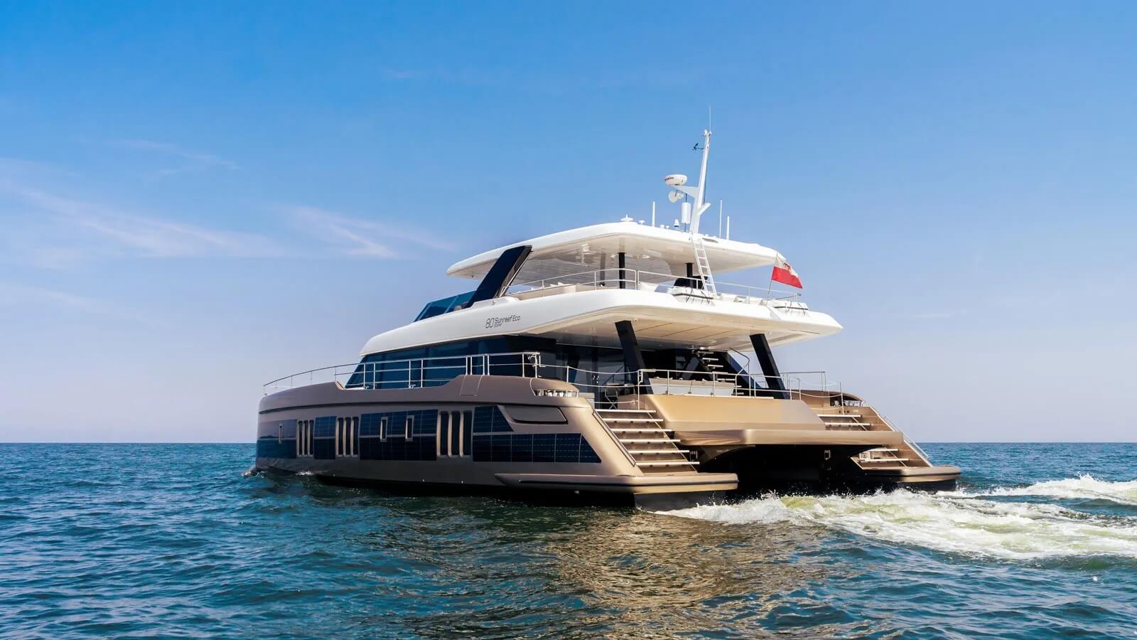 Sunreef's SÓL has a 300-nautical-mile range under batteries and solar power alone